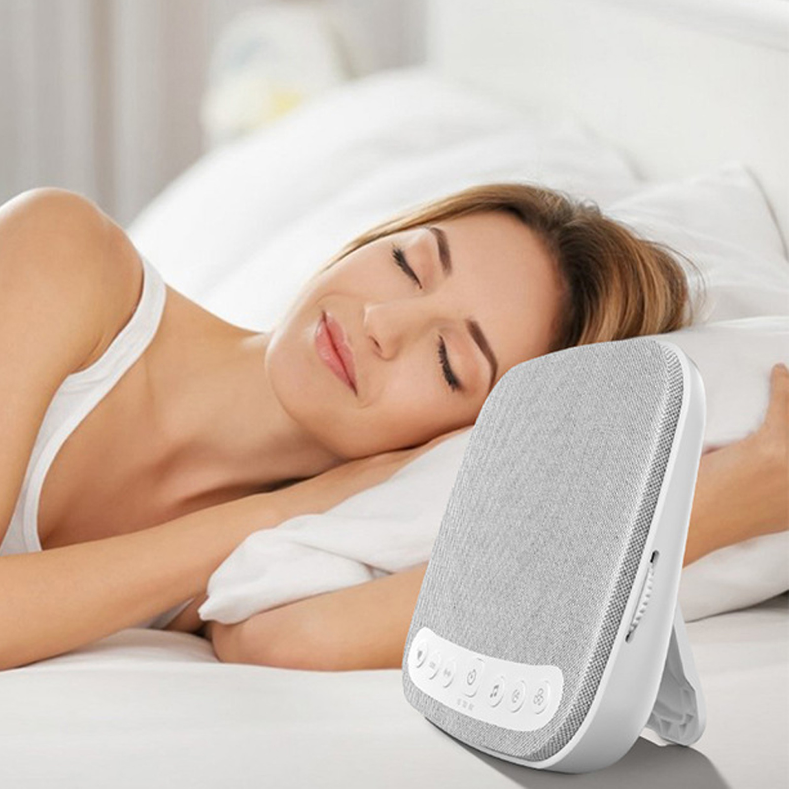 S5 Smart Beruhigendes Weißrauschgerät Für Babys, Tragbarer Weißrauschgenerator Mit 18 Beruhigenden Klängen, Lautstärkeregelung, Geräuschreduzierung Und Einschlafhilfe, Geeignet Für Büro, Privatsphäre