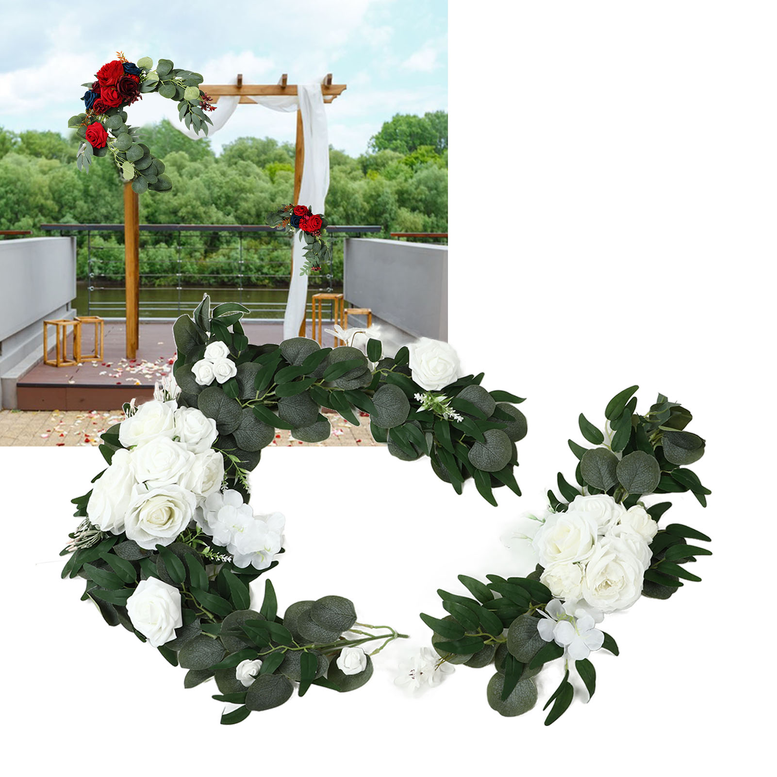 Künstlicher Hängender Blumengirlande Für Hochzeiten, Gästeempfang, Dekorationen Für Zeremonien Im Freien, Blumenbögen Und Künstliche Blumendekorationen 18063-bs