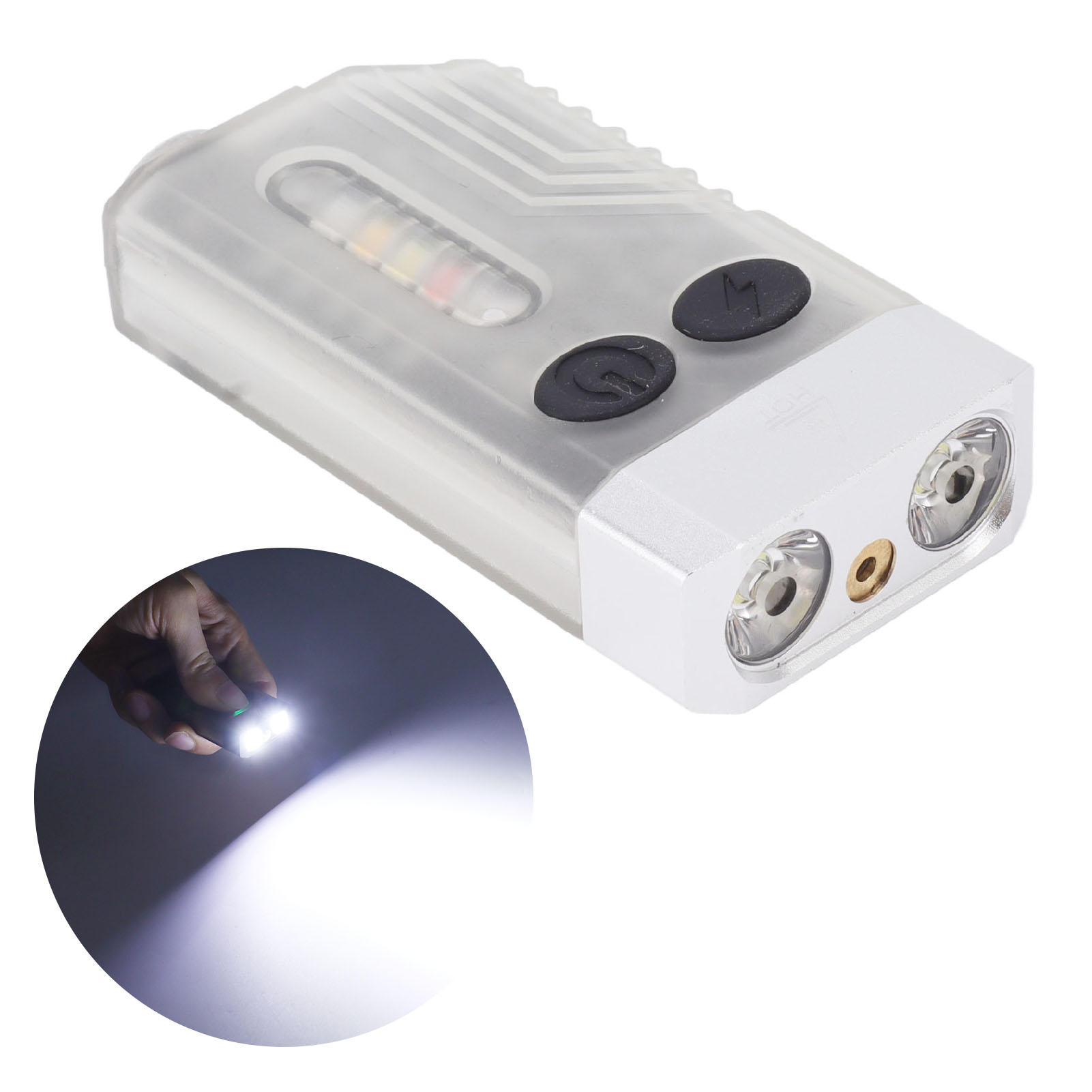 Mini-taschenlampe Für Den Außenbereich Mit Alarmfunktion, 365-nm-taschenlampe, Multifunktionale Taschenlampe, Für Notfälle, Verteidigung Und Reparatur.