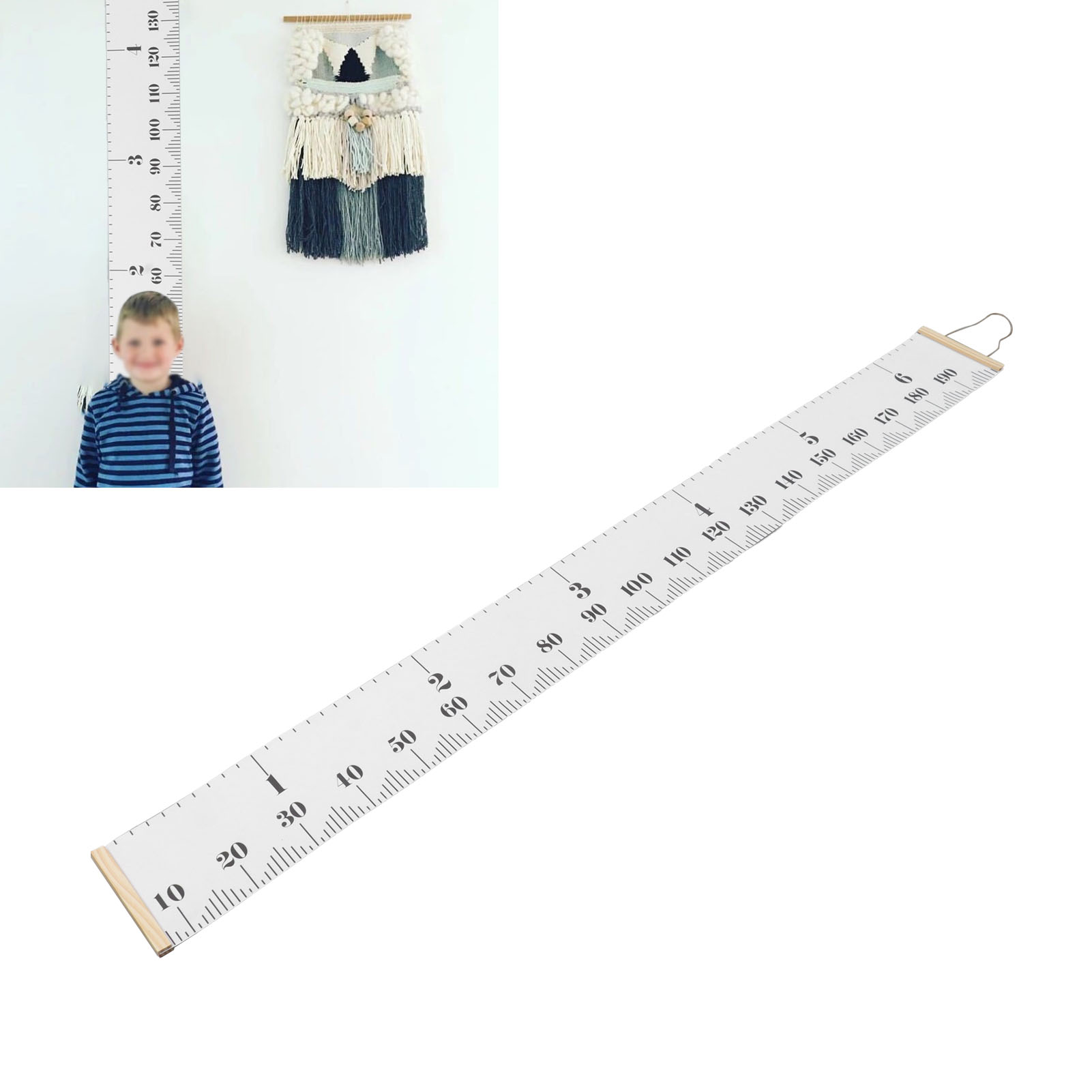 Kreatives Höhenmesslineal Für Die Wand Im Minimalistischen Nordischen Stil, Ideal Für Kinder Und Als Fotorequisite, Klassisches Weiß.