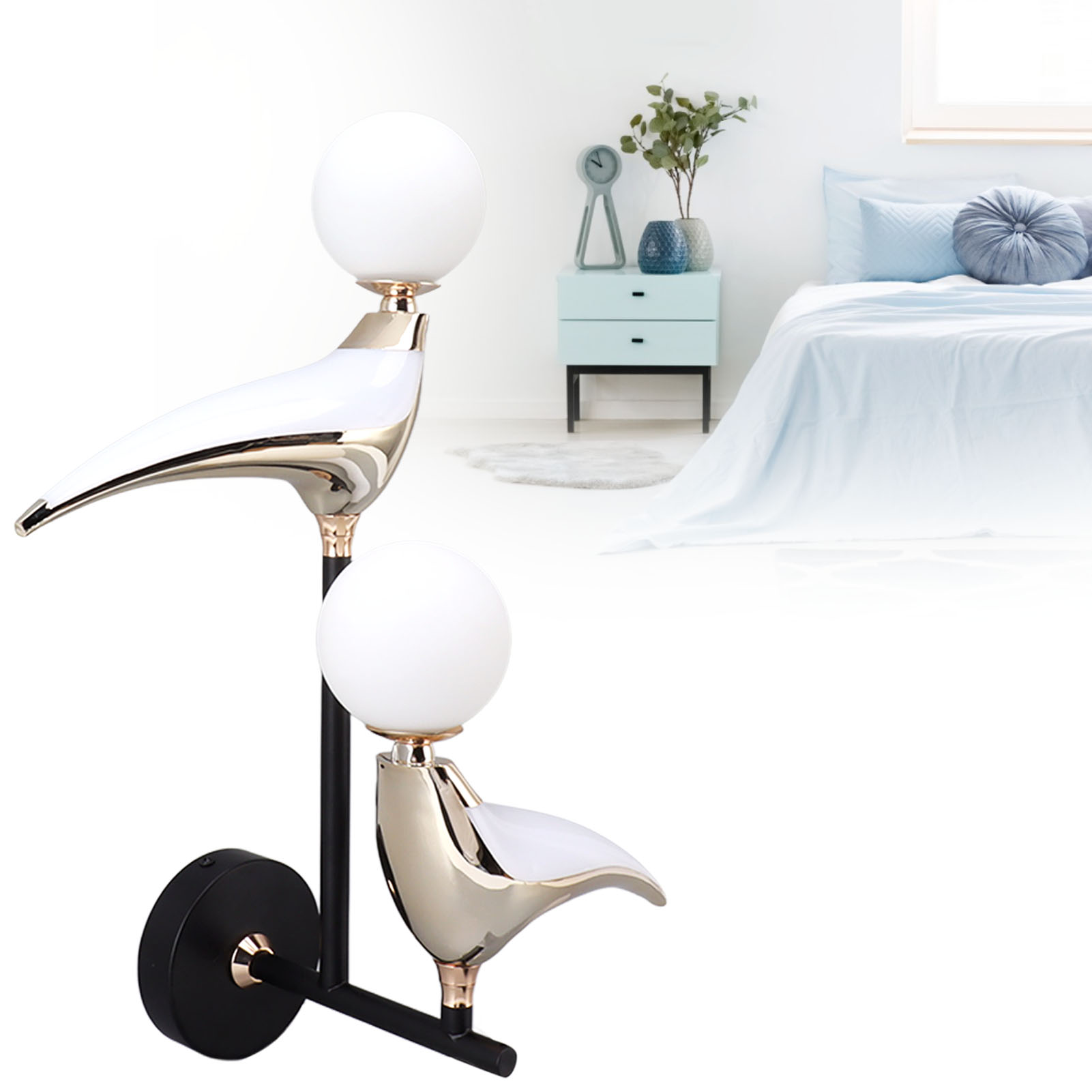 Doppelte Wandleuchte Für Den Innenbereich, Nordische, Kreative Wandleuchte In Vogelform, G9-fassung, Dekorative Lampe In Vogelform Für Wohn- Und Schlafzimmer.