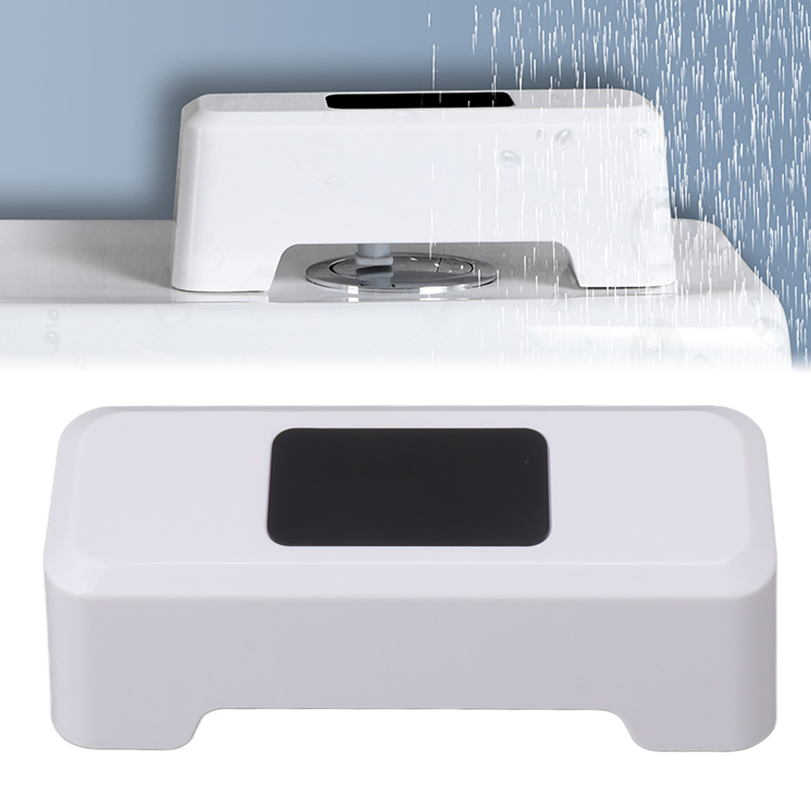 Weiße, Intelligente Toilette Mit Infrarotsensor-aktivierter Spülung Und Berührungslosem Wassertank.