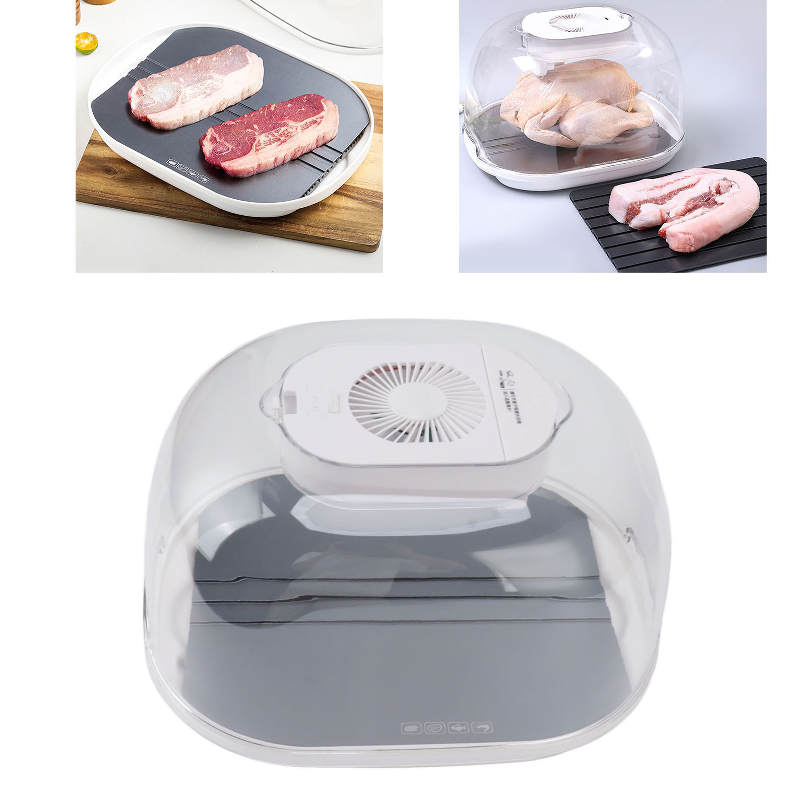 Auftauplatte Für Lebensmittel, Fleisch Und Steaks Aus Aluminiumlegierung Mit 360°-schnellauftaufunktion Und Usb-stromversorgung.