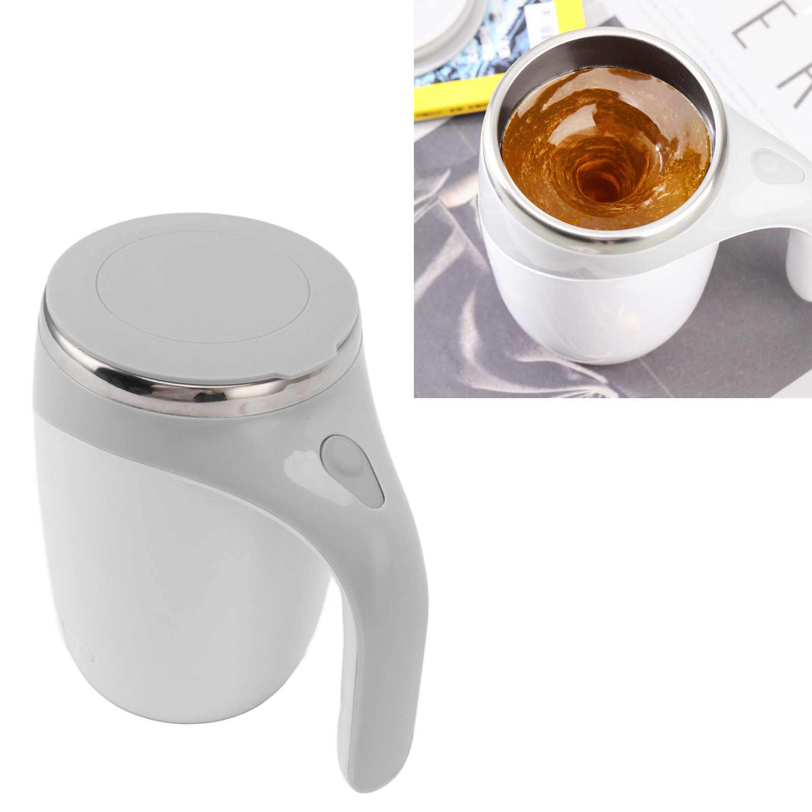 Vollautomatischer Magnetischer Kaffeebecher, Edelstahl, Weiß