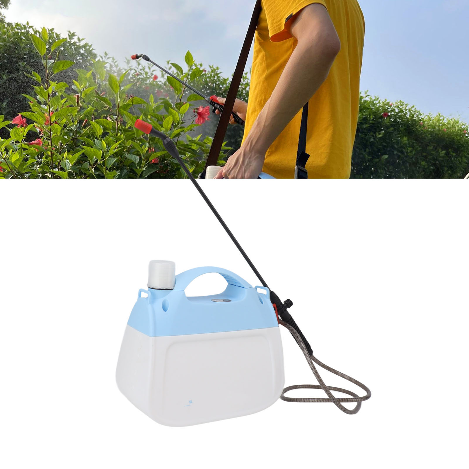 Elektrischer Schultersprüher Zum Bewässern Von Blumen, Desinfizieren, Versprühen Von Pestiziden, Für Garten- Und Blumenpflege Kleiner Elektrischer Sprüher Mit Wiederaufladbarem Lithium-akku, Blau.