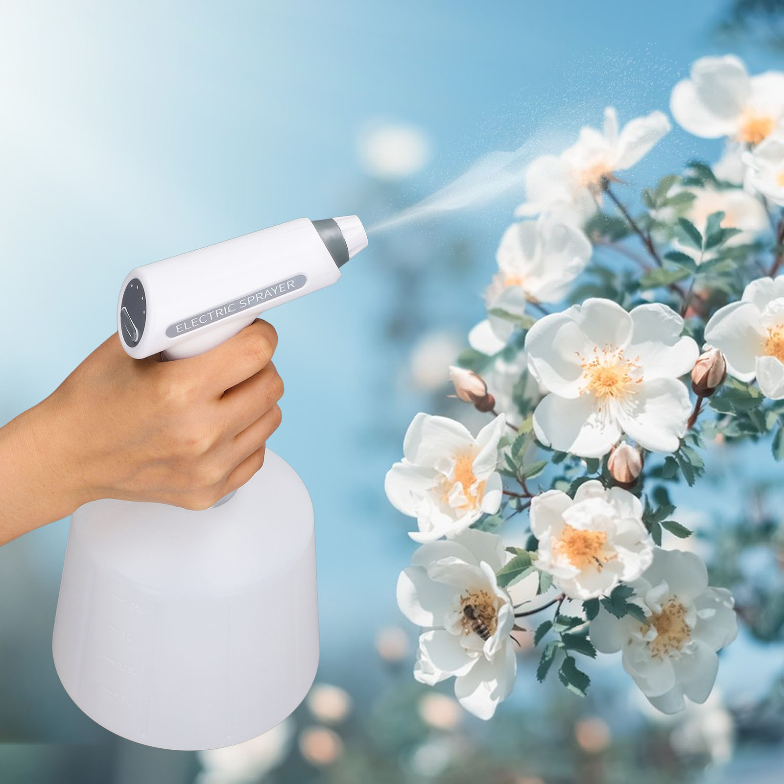 Tragbare Elektrische Gießkanne, Hochdruckregner, Kleiner Automatischer Sprüher Für Die Gartenbewässerung, 1,5 L