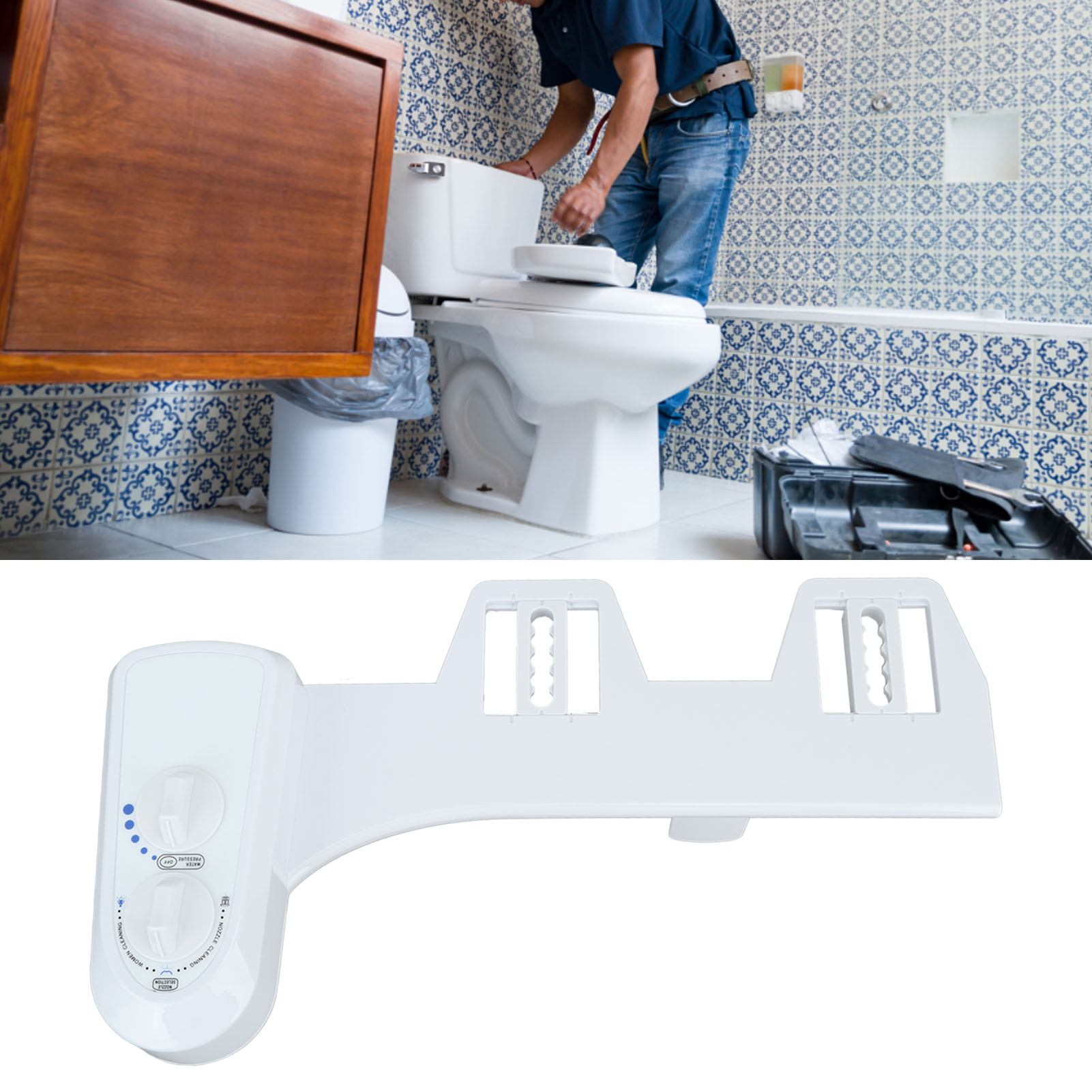 Bidet, Gesäßdusche, Intelligenter Wc-sitz Mit Sprühpistole Für Die Intimreinigung, Sanitärkeramik, Einzel-/doppelstrahl, 3/8 Zoll