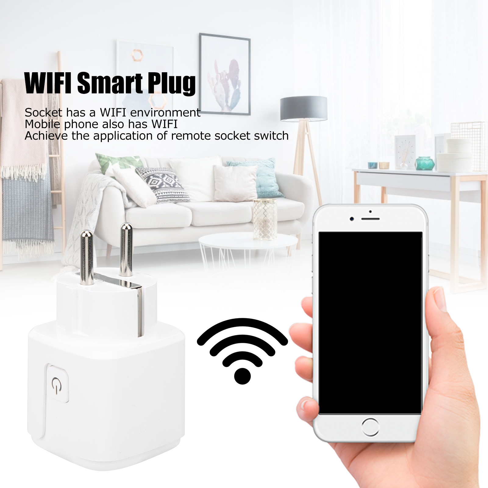 Gt-ss104 Intelligente Steckdose Mit Wlan, Funksteckdose, Fernsteuerbare Steckdose, Europäischer Standardstecker, 100–240 V Wechselstrom