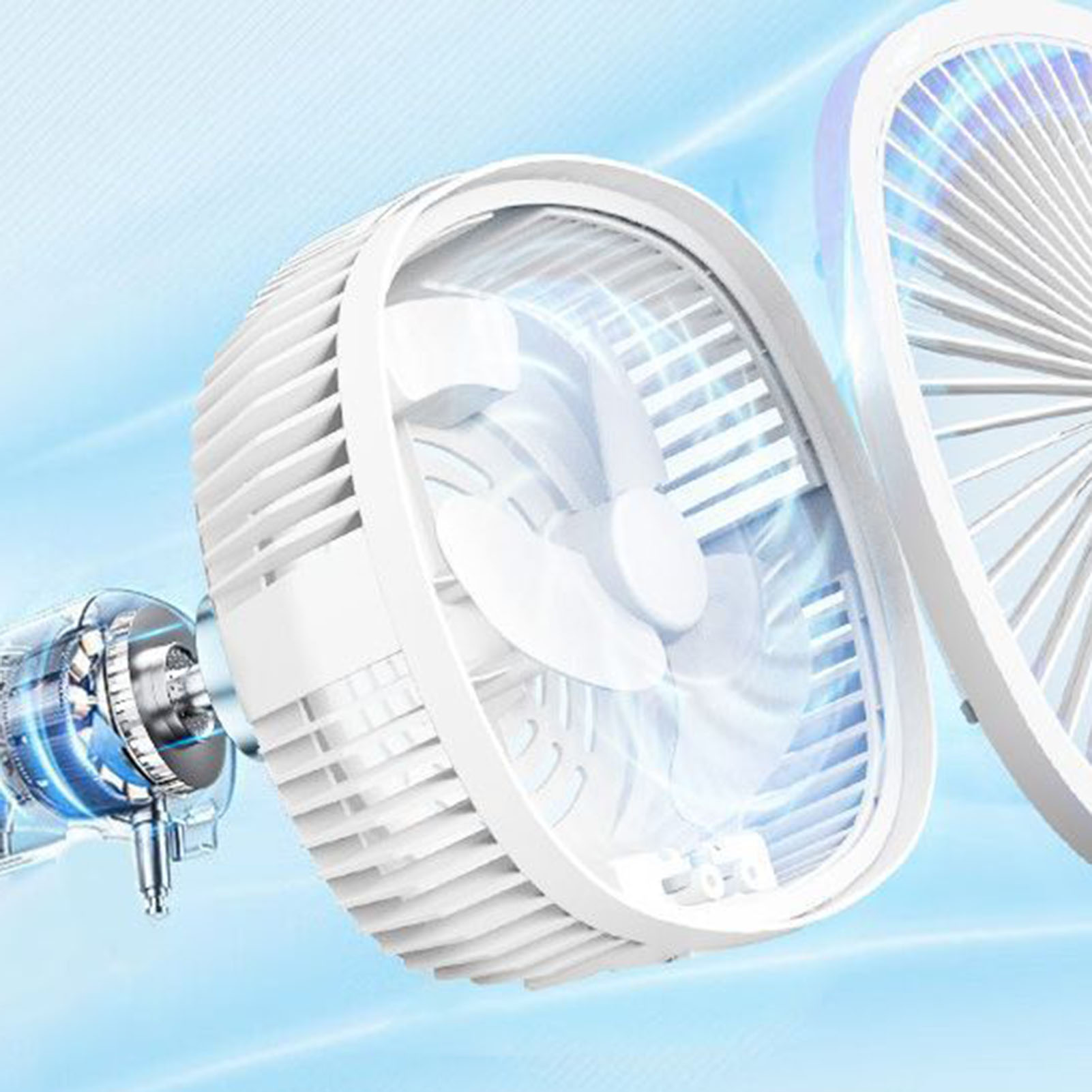 Outdoor-led-ventilator, Solarbetrieben, Tragbarer Campingventilator, Leistungsstarkes Nachtlicht, Wiederaufladbarer Faltventilator.