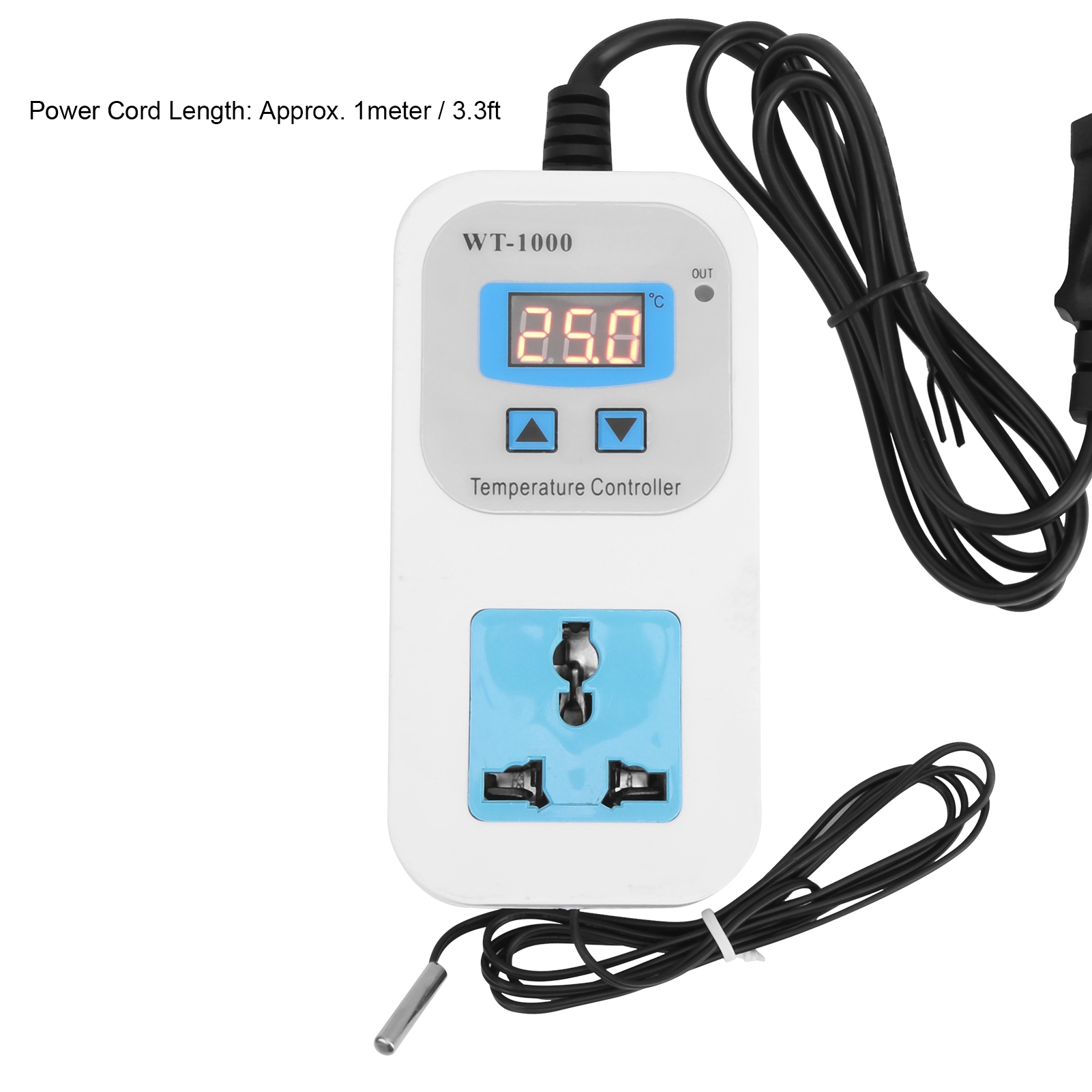 Wt-1000 Intelligente Elektronische Thermostatsteckdose, Vollautomatischer Temperaturregler, 10 A, 110–220 V, Europäischer Standard