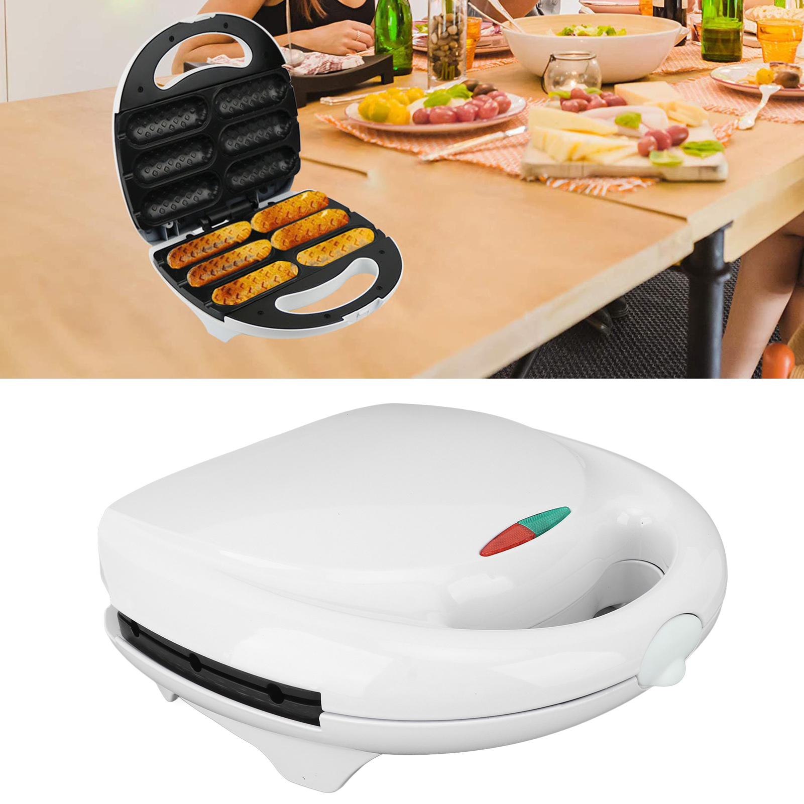 Hausgemachter Mais-hotdog-maker, Wurstgrill, Frühstücksgerät, 750 W, Antihaftbeschichtung, Europäischer Standard 220–240 V