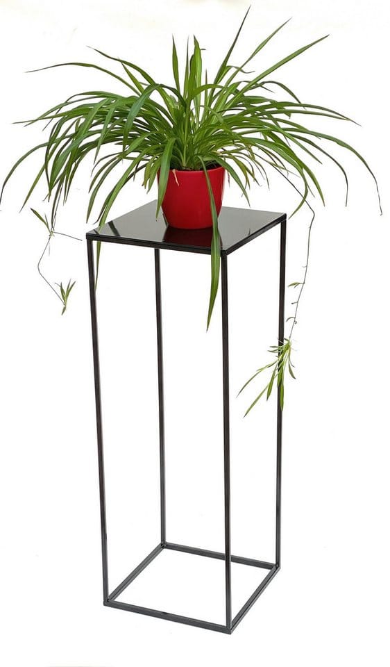 Dandibo - Blumenhocker Metall Schwarz Eckig 60 cm Blumenständer Beistelltisch 96315 m Blumensäule Modern Pflanzenständer Pflanzenhocker