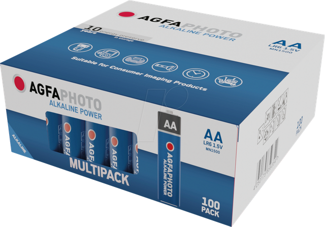 Agfa - Photo Power LR6 Mignon (AA)-Batterie Alkali-Mangan 1.5 v 100 St.