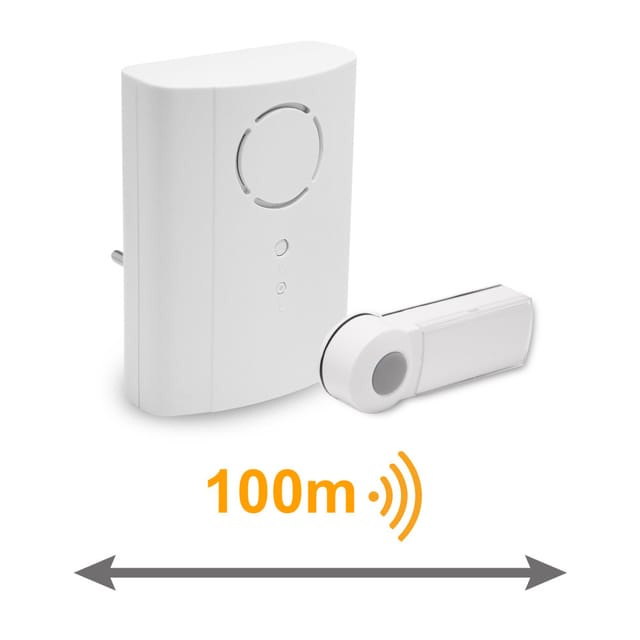 Extel Drahtlose Klingel Taster mit Funkgong weiß Türgong/-klingel