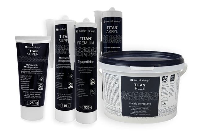 Styroporkleber Montagekleber Maler Acryl, Innen für Stuckleisten, Deckenplatten, Zierleisten uvm.: Eimer Titan Plus, 3 Kleber