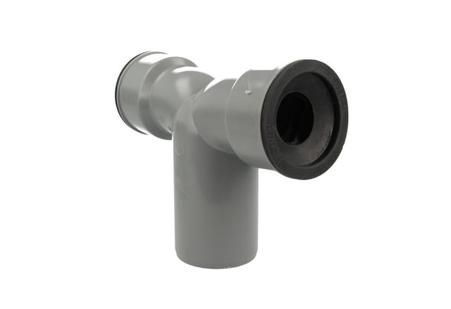 Ht Doppel Siphonwinkel Bogen 90° ø 32/50/32, mit Siphon-Gummis ø 32 mm