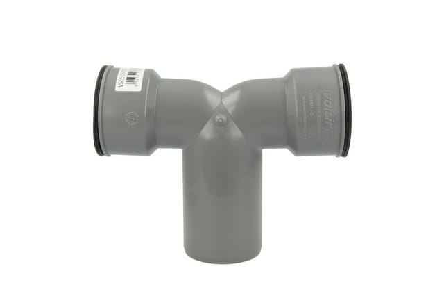 Ht Doppel Siphonwinkel Bogen 90° ø 40/50/40, mit Siphon-Gummis ø 40 mm
