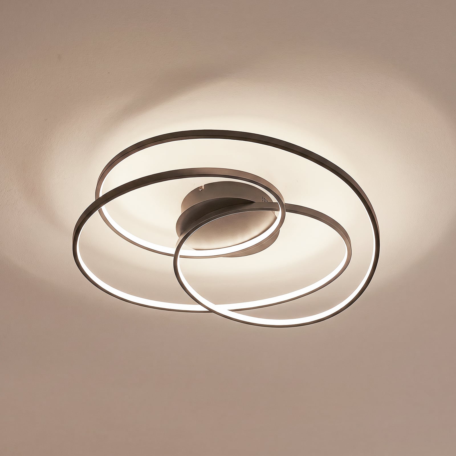 [gebraucht] B-ware Lindby Deckenleuchte Kateryna Led Dimmbar Hängeleuchte Lampe Schwarz Ø60cm