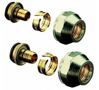 Oventrop - Cofit s Klemmringverschraubung 2fach für Copipe 18x2,0mm x g 3/4' Überwurfmutter, vernickelt