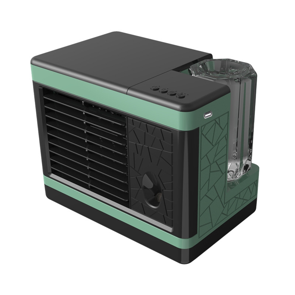 Tragbarer Usb-ventilator Mit Wiederaufladbarem Sprühsystem, Mini-tischventilator Mit Sprühkühlung, Kompakter Luftbefeuchter Für Innenräume, Kostengünstiger Luftkühler, 1 Stück, Grün
