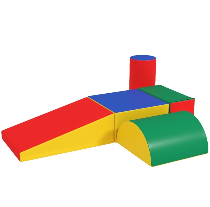 5-teiliges Weiches Kinderschaum-baustein-set Aus Kunstleder Und Epe-schaum, Bunt