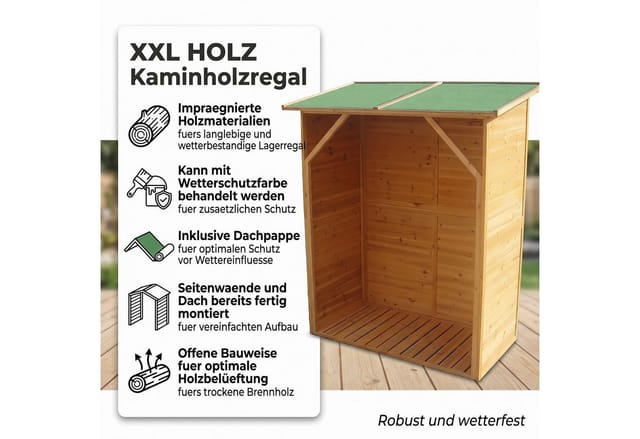 Kaminholzregal Brennholzregal Kaminholz Brennholz Regal Unterstand xxl Holz