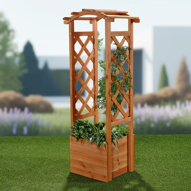 Mucola - Rankhilfe Pflanzkasten Rosenbogen Pergola Spalier Garten Holz Rankgitter Bogen