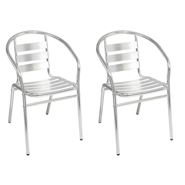 Mojawo - 2 Stück Bistro Stapelstuhl Aluminium-M537474-2