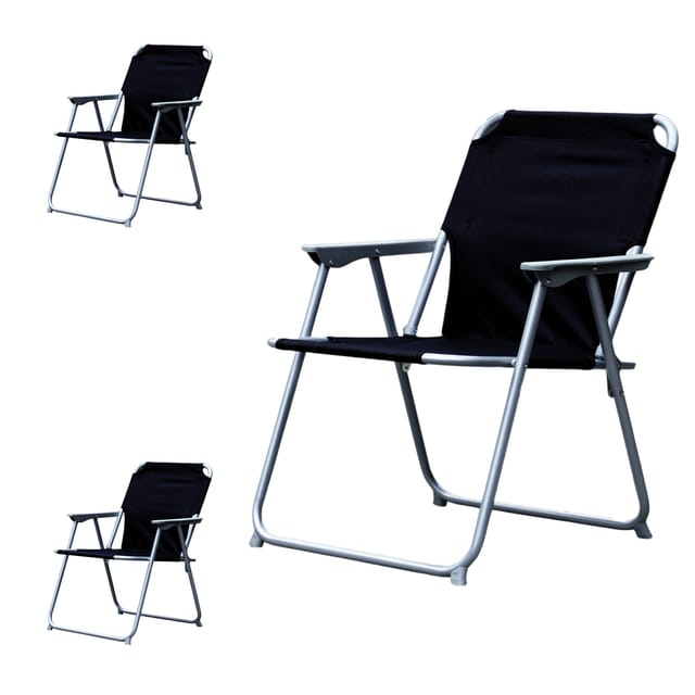 3 Stück Garten / Campingstuhl Oxfort Schwarz -MPO2600S-3