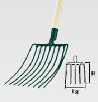 Steingabel 9 Zinken Holzstiel 130cm 424350 Leborgne