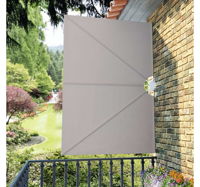 Faltbarer Terrassen-Seitenfächer Creme 240×160 cm Vidaxl