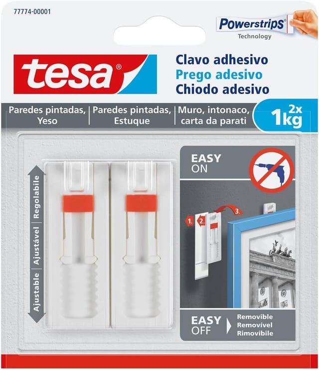 77774 Nagel-Tapetenputz, verstellbar, max. 1 kg - Tesa