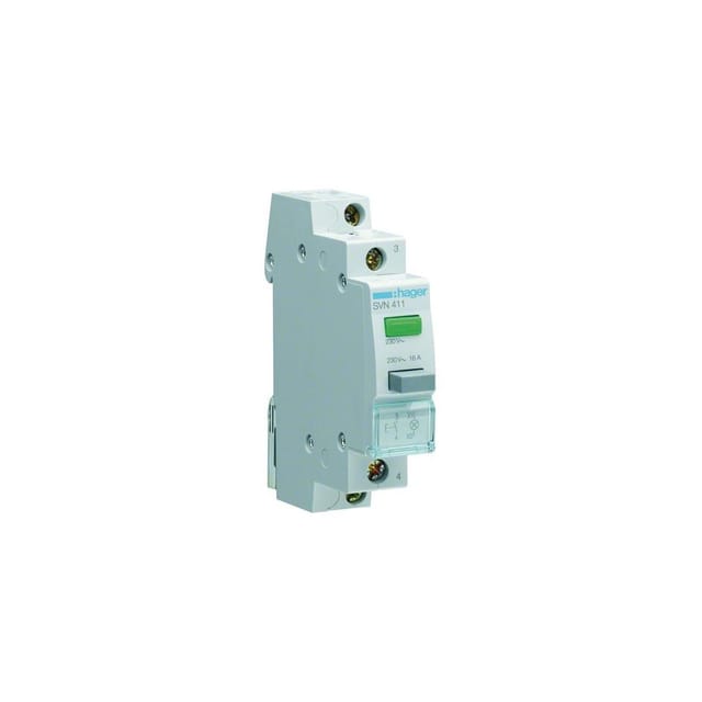 Drucktaster 16A, 1NO, mit grüner Kontrollleuchte, 230V AC