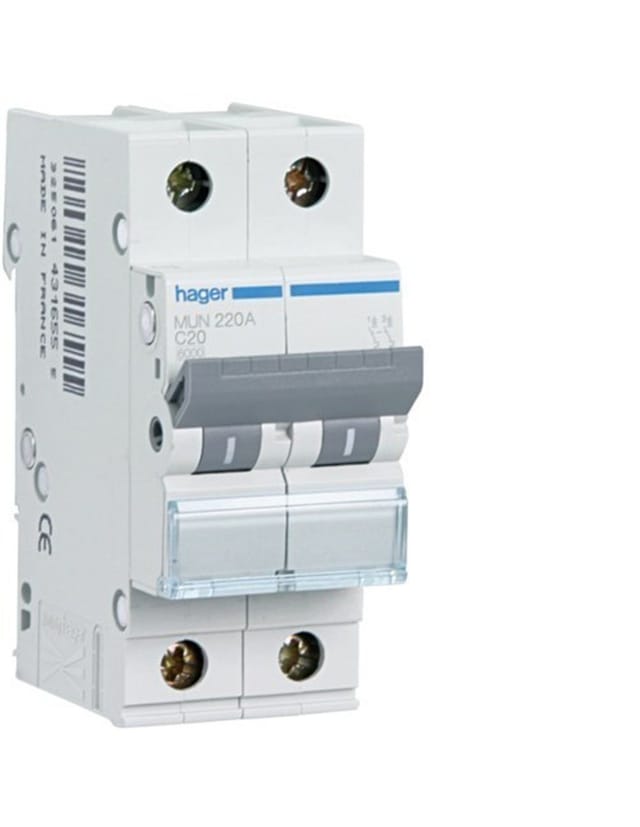 MUN516A Leistungsschalter 1P+N 16A Kurve-C 6kA - Hager