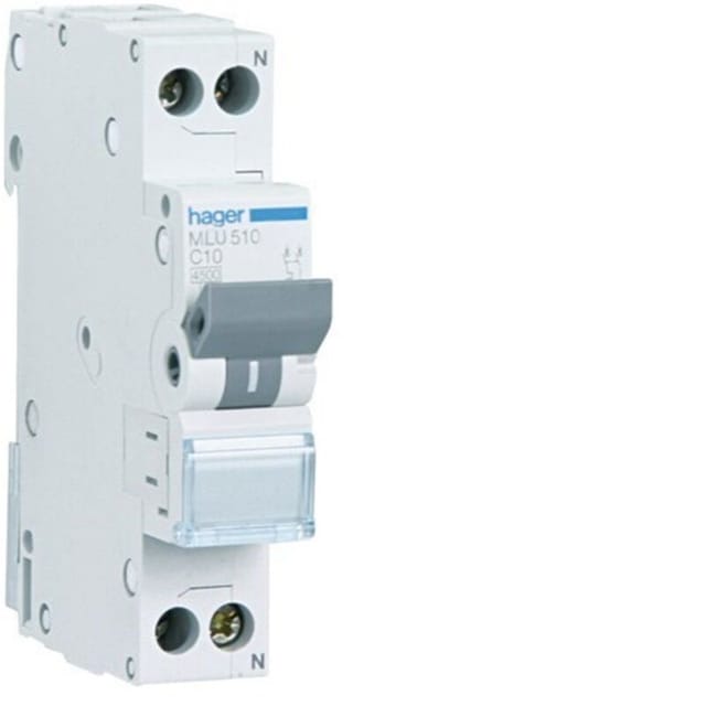 MLU510 Leistungsschalter ML-Kurve-C 1P+N 10A - Hager