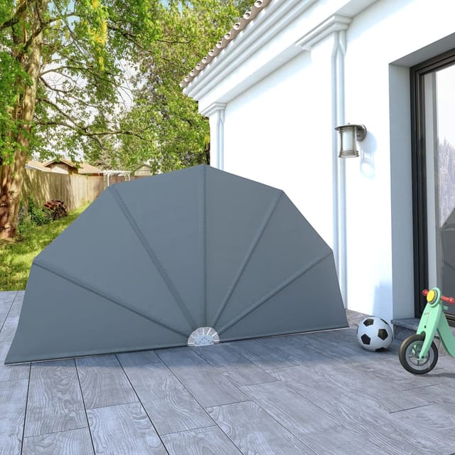Faltbarer Terrassen-Seitenfächer Grau 160 cm Vidaxl