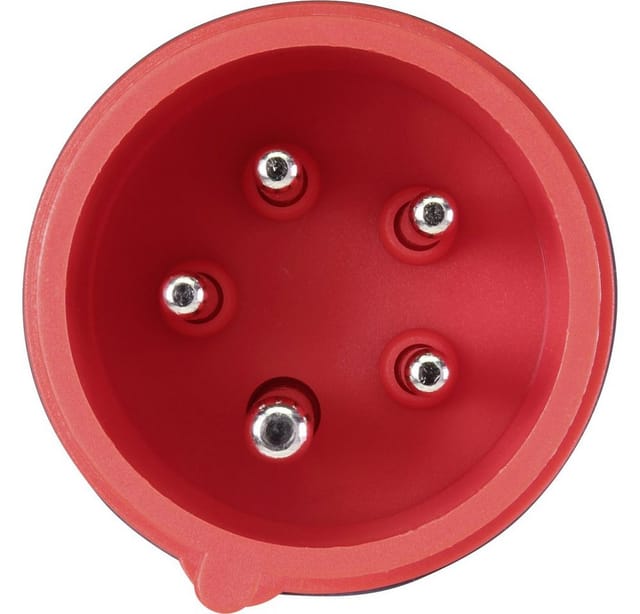 VOLTCRAFT VMA-3L 16 Messadapter CEE-Stecker 16 A 5polig - Buchse 4 mm Dunkelgrau, Rot