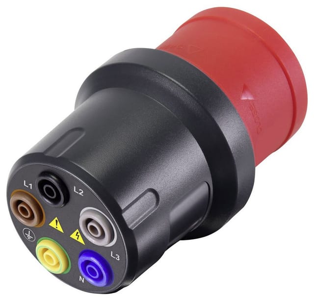 Voltcraft - VMA-3L 32 Messadapter CEE-Stecker 32 a 5polig - Buchse 4 mm Dunkelgrau, Rot