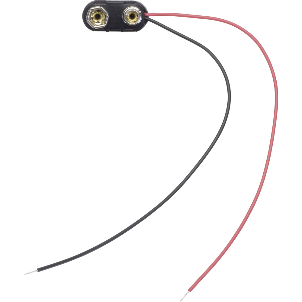 TRU COMPONENTS 18-0092 Batterieclip 1x 9 V Block Druckknopfanschluss (L x B x H) 24.5 x 11.8 x 7.3 m