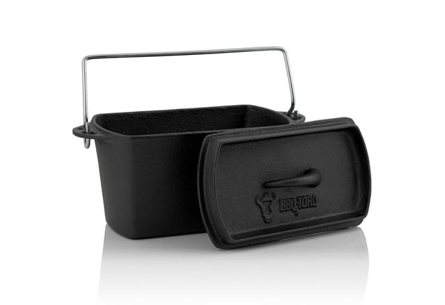 Gusseisen Backtopf 2 Liter bbq Dutch Oven Topf, Bräter mit Deckel - Bbq-toro
