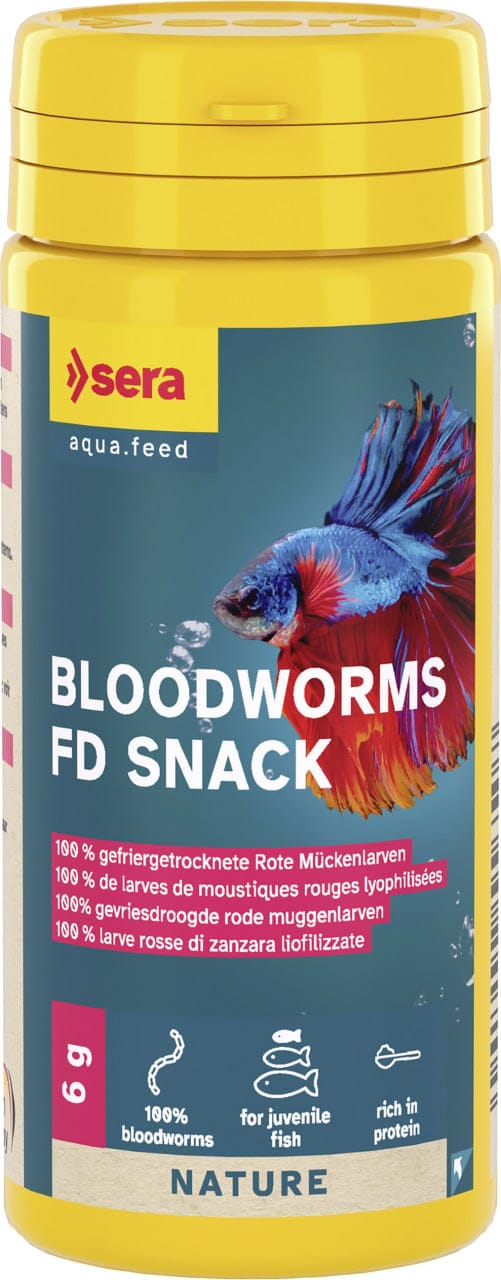 Sera Fischfutter Bloodworms FD Rote Mückenlarven 50 ml Fischfutter