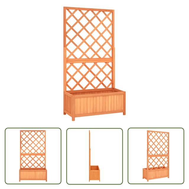 Niceone - The Living Store Garten-spalier Mit Blumenkasten Braun 70x30x135 Cm Tannenholz - Holz Spaliere - Gartenzubehör - Blumenerde - Rankhilfen - Pflanzenständer