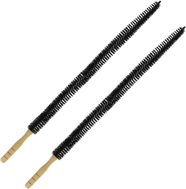 2er-Set Heizkörperbürste, Heizkörper-Reinigungsbürste, 75 cm lang und flexibel, mit Holzgriff, geeignet für Heizkörper und Wäschetrockner