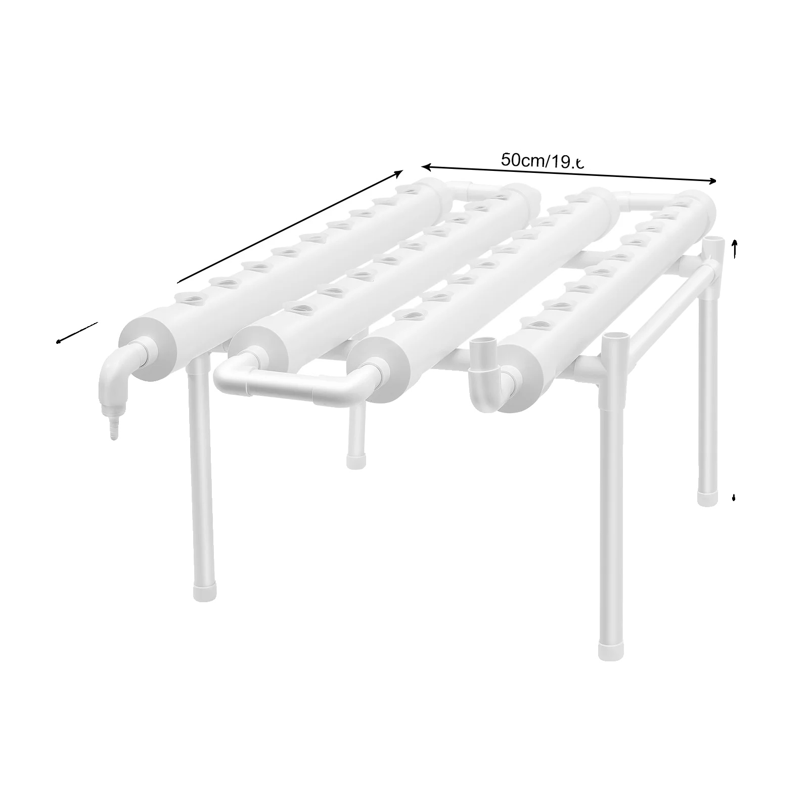 Hydroponisches Anbauset, 36 Pflanzplätze, Vertikaler Pflanzkasten, Weiss