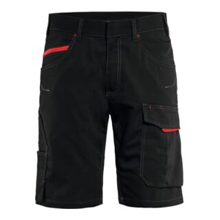 Blaklader - Blakläder Service Shorts Service Plus, schwarz / rot, Konfektionsgröße 50