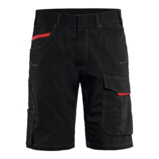 Blaklader - Blakläder Service Shorts Service Plus, schwarz / rot, Konfektionsgröße 48