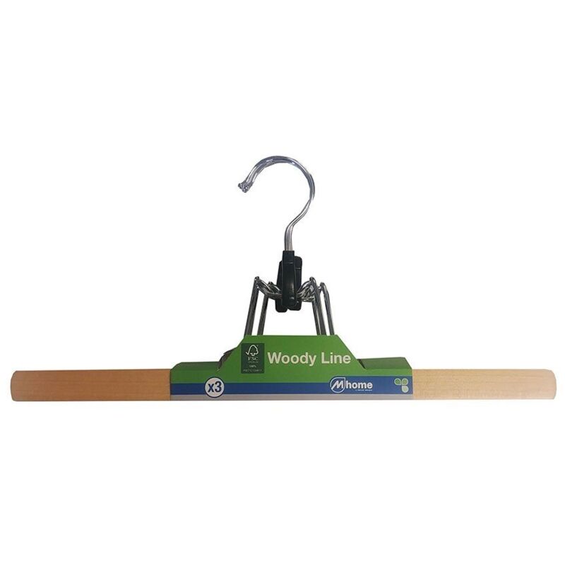 3er-Set ökologische Rockbügel aus Holz fsc 35x16cm-20mm