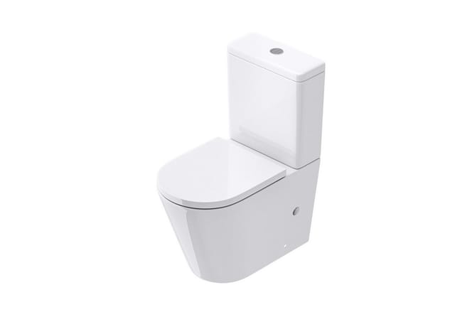 Design Stand wc 108T inkl. Softclose Absenkautomatik 36x63x82cm Stand-Toilette Weiß spülrandlos - Doporro
