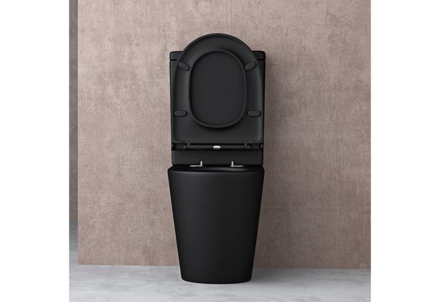 doporro Design Stand WC 108T inkl. Softclose Absenkautomatik 36x63x82cm Stand-Toilette Schwarz spülrandlos