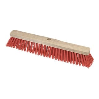 Hofbesen, Kunststoff, Rot, 6-Reihig 60 cm